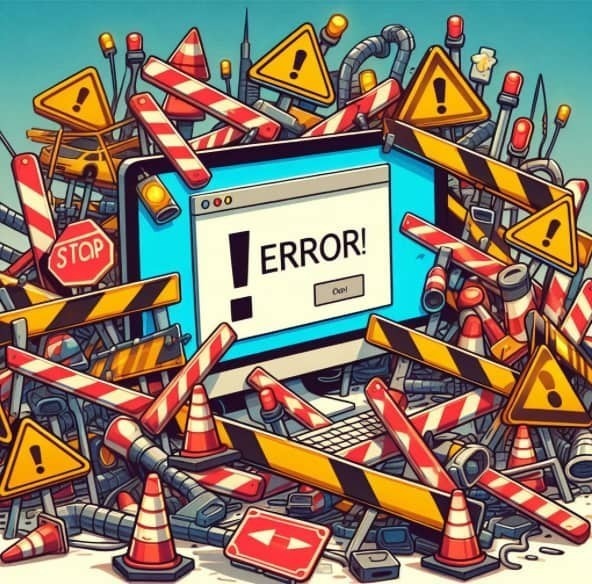 computer with error message