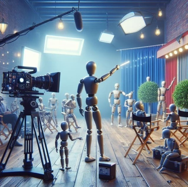 robots directing a show