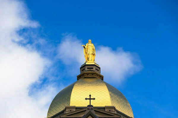 February 4, 2025; The Dome and cross with the letters N.D. in front of a blue sky. (Photo by Michael Caterina/University of Notre Dame)
Copyright University of Notre Dame